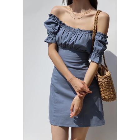 SQUARE NECK PUFF SLEEVE DRESS Par le système avancé 