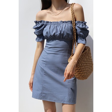 SQUARE NECK PUFF SLEEVE DRESS Par le système avancé 