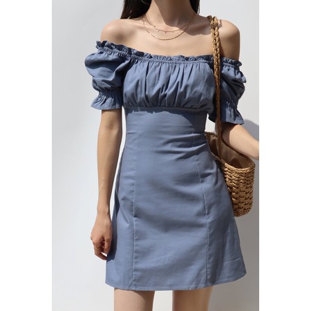 SQUARE NECK PUFF SLEEVE DRESS Par le système avancé 