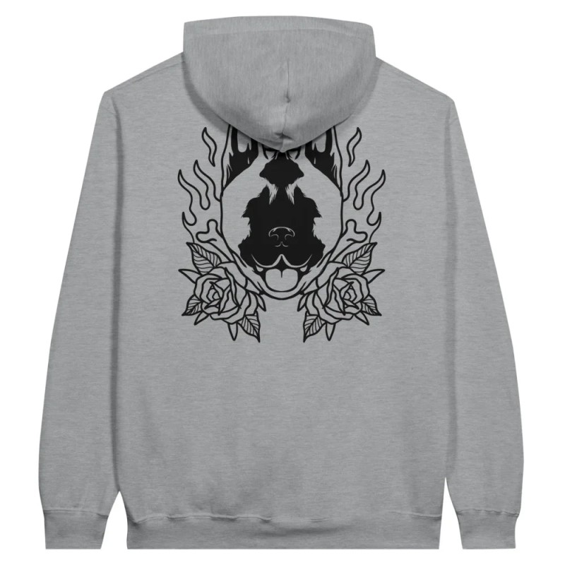 Hoodie 𝕭𝖆𝖉 𝕽𝖔𝖘𝖊𝖘 🥀 - Black & White - American Akita le des métaux précieux