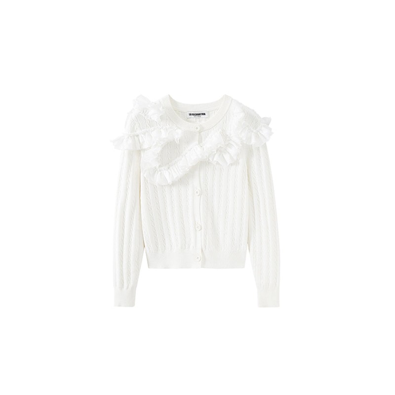 RUFFLED KNITTED CARDIGAN des créatures d'habitude