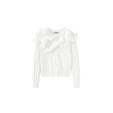 RUFFLED KNITTED CARDIGAN des créatures d'habitude