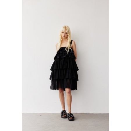 MESH RUFFLE DRESS Découvrez la collection