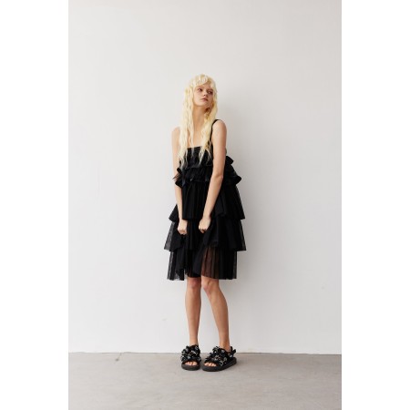 MESH RUFFLE DRESS Découvrez la collection