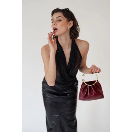 BURGUNDY RING HANDLE BAG la chaussure