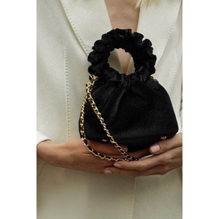 BLACK VELVET MINI CLOUD BAG le des métaux précieux