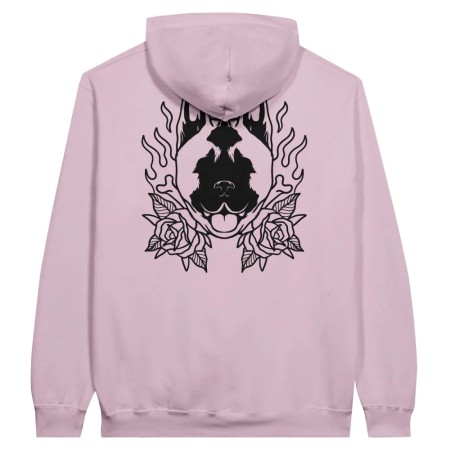 Hoodie 𝕭𝖆𝖉 𝕽𝖔𝖘𝖊𝖘 🥀 - Black & White - American Akita le des métaux précieux