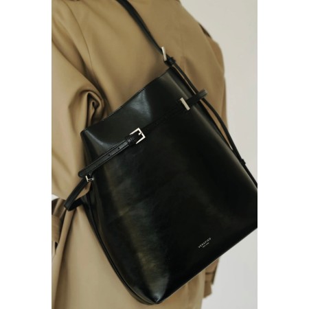 BLACK BELTED TOTE BAG solde