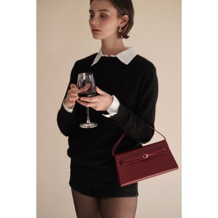 DARK CHERRY SHOULDER BAG en linge