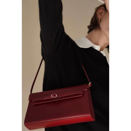 DARK CHERRY SHOULDER BAG en linge