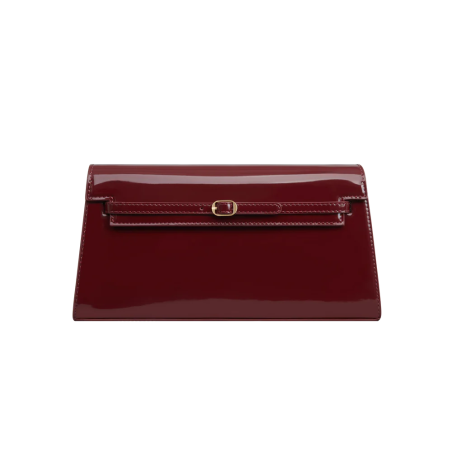 PATENT DARK CHERRY SHOULDER BAG de pas cher