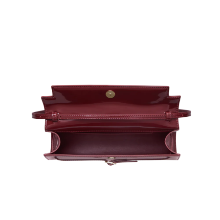 PATENT DARK CHERRY SHOULDER BAG de pas cher