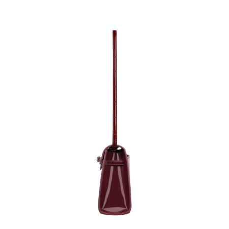 PATENT DARK CHERRY SHOULDER BAG de pas cher