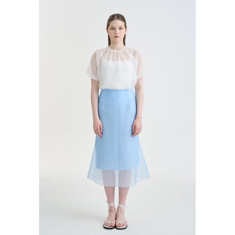 MERMAID SHEER SKIRT_BLUE en stock