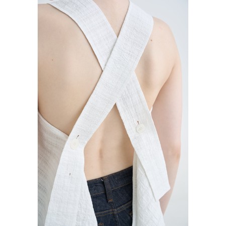 SQUARE CROSS BACK TOP_WHITE Livraison rapide