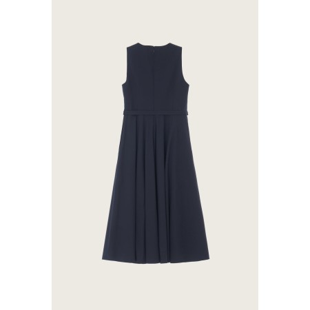 HEART NECK FLARE MIDI DRESS_NAVY offre 