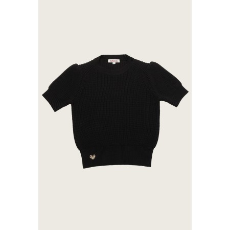 COTTON PUFF SLEEVE KNIT_BLACK Véritable concentré