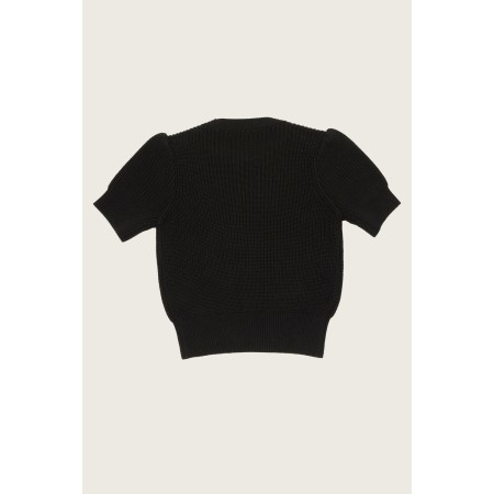 COTTON PUFF SLEEVE KNIT_BLACK Véritable concentré