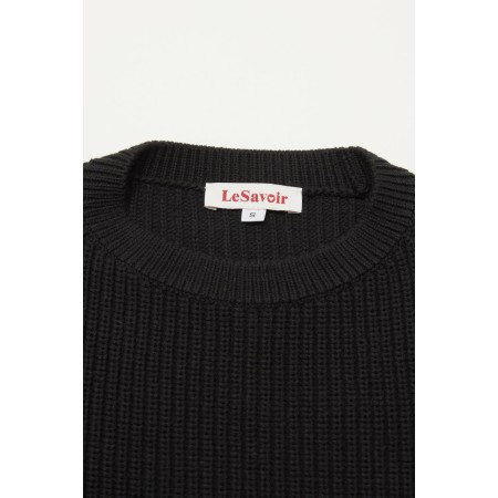 COTTON PUFF SLEEVE KNIT_BLACK Véritable concentré