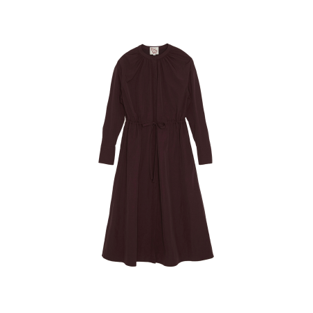 SHIRRING SHIRT DRESS_BURGUNDY Paris Déstockage Promo