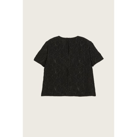 JACQUARD POCKET TOP_BLACK en linge