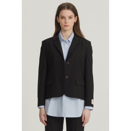 TAILORED SUIT JACKET_BLACK destockage