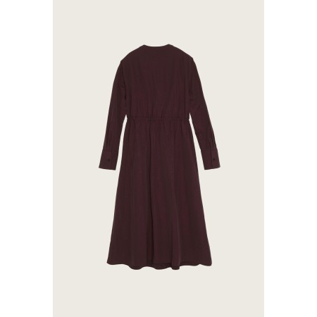 SHIRRING SHIRT DRESS_BURGUNDY Paris Déstockage Promo