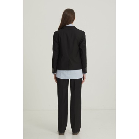 TAILORED SUIT JACKET_BLACK destockage