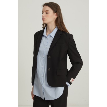 TAILORED SUIT JACKET_BLACK destockage