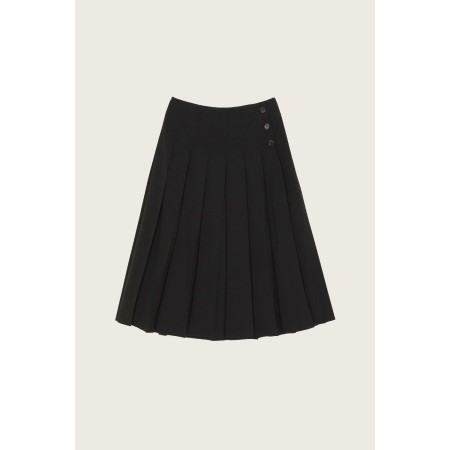 PLEATS MIDI SKIRT_BLACK rembourrage situé sous