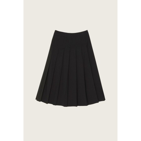 PLEATS MIDI SKIRT_BLACK rembourrage situé sous