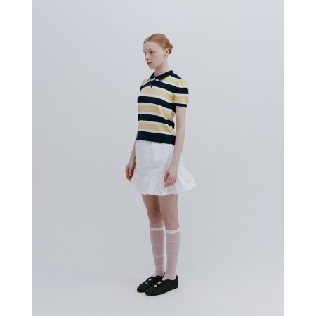 PETIT PUFF STRIPED COLLAR KNIT_YELLOW sur le site 