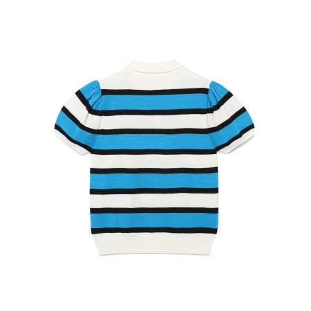 PETIT PUFF STRIPED COLLAR KNIT_BLUE france