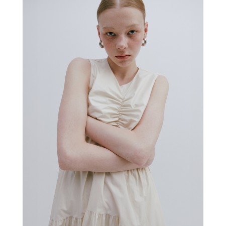 SHINING SLEEVELESS DRESS_IVORY du meilleur 