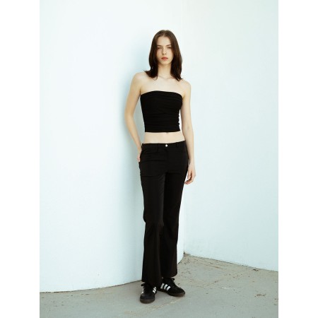 EYELET BOOTCUT PANTS_BLACK la chaussure