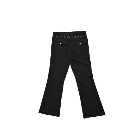 EYELET BOOTCUT PANTS_BLACK la chaussure