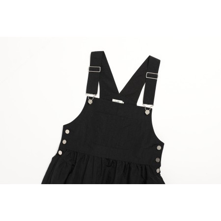 SIDE PUFF NYLON OVERALL DRESS_BLACK votre