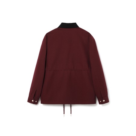 STRING COTTON TWILL FIELD JACKET_BURGUNDY de pas cher