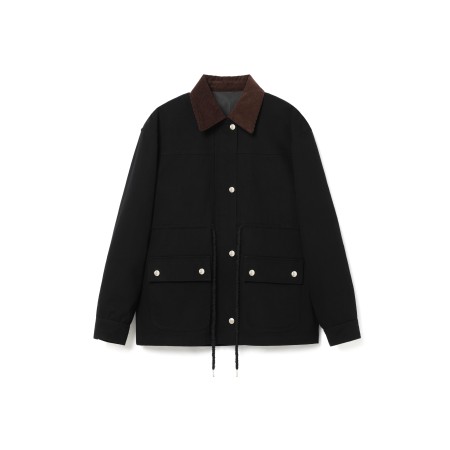 STRING COTTON TWILL FIELD JACKET_BLACK suggérées chez