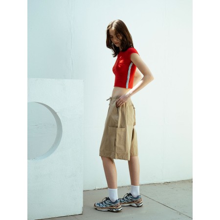 LOW WAIST CARGO SHORTS_BEIGE livraison et retour toujours gratuits