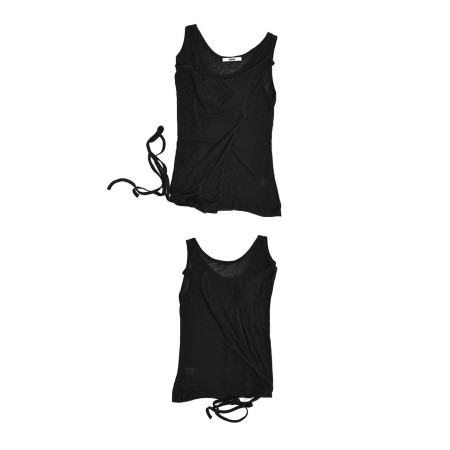 LAYERED SLEEVELESS TOP_BLACK de l' environnement