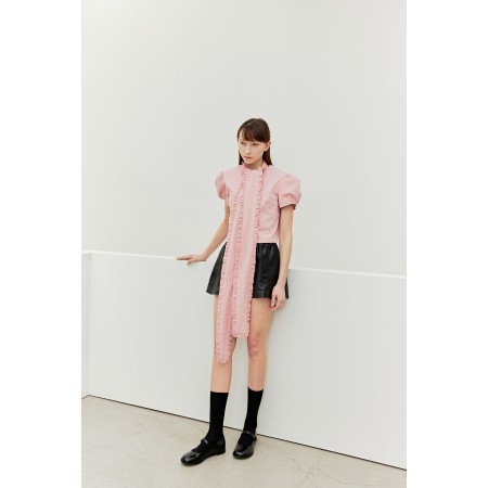 FRILL TIE BLOUSE_PINK l'achat 