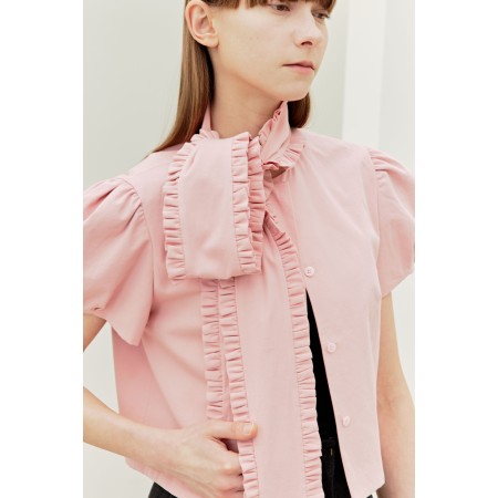 FRILL TIE BLOUSE_PINK l'achat 