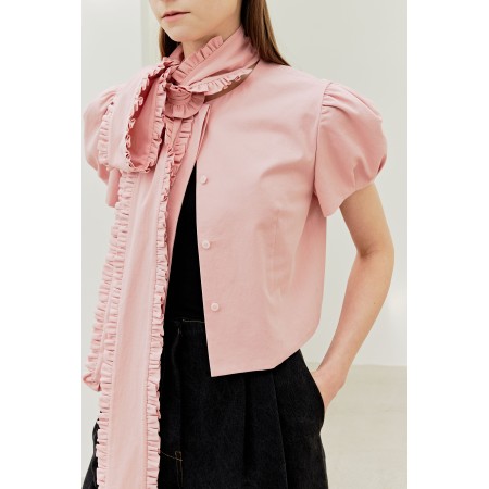 FRILL TIE BLOUSE_PINK l'achat 