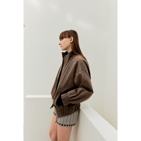 VINTAGE LEATHER BLOUSON_BROWN la chaussure