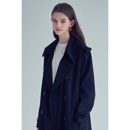 MAXI TRENCH COAT_BLACK en linge