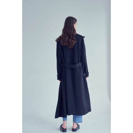 MAXI TRENCH COAT_BLACK en linge