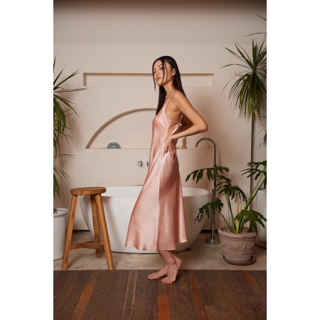 ROSE GOLD SILK SLIP DRESS commande en ligne