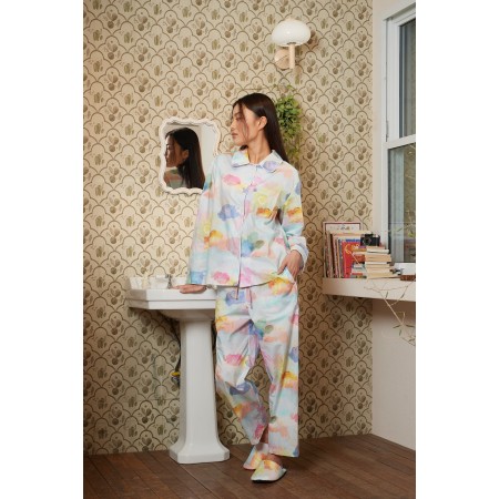 WATERCOLOUR SKY COTTON PAJAMA SET une grave pollution 