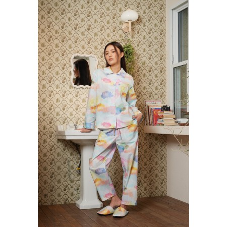 WATERCOLOUR SKY COTTON PAJAMA SET une grave pollution 